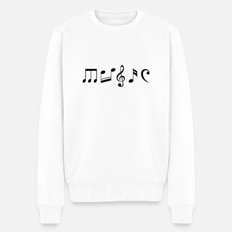Music Noten - Männer Premium Bio Pullover - Weiß