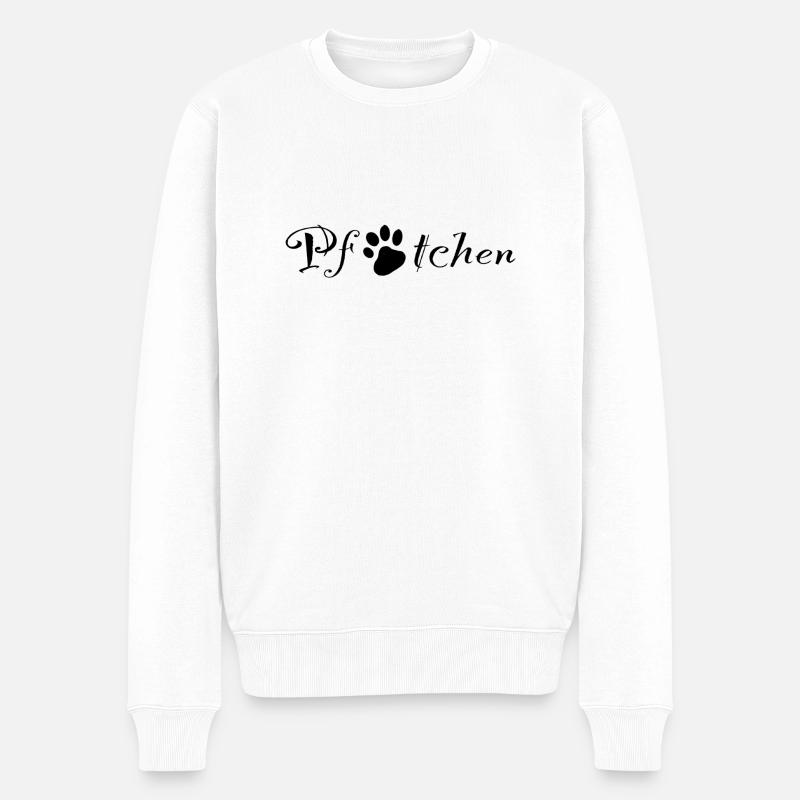 Pfötchen Liebe - Männer Premium Bio Pullover - Weiß