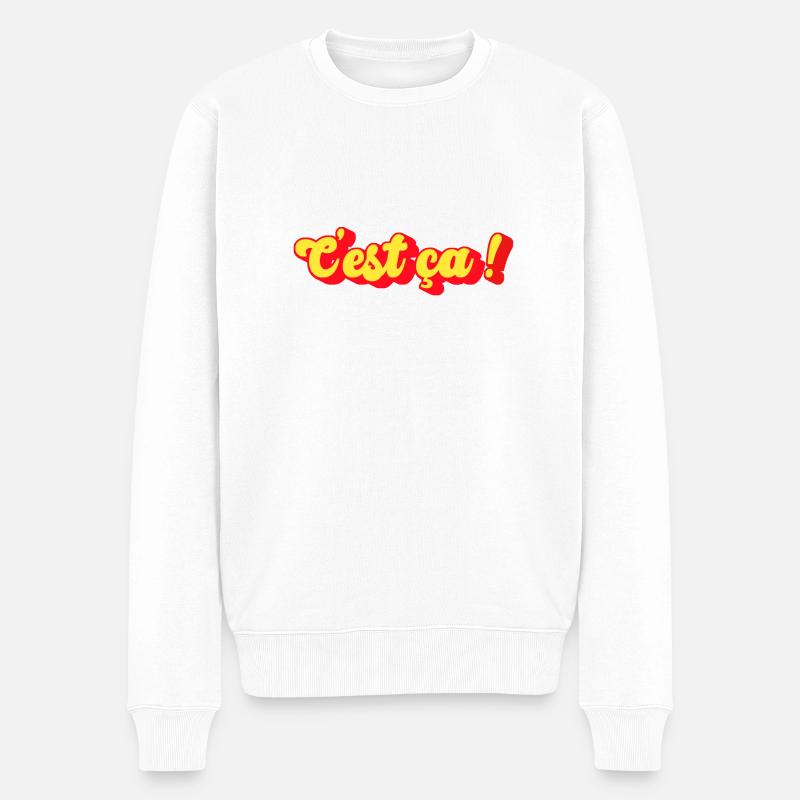 C est ça 001 002 - Pull Premium bio Homme - blanc