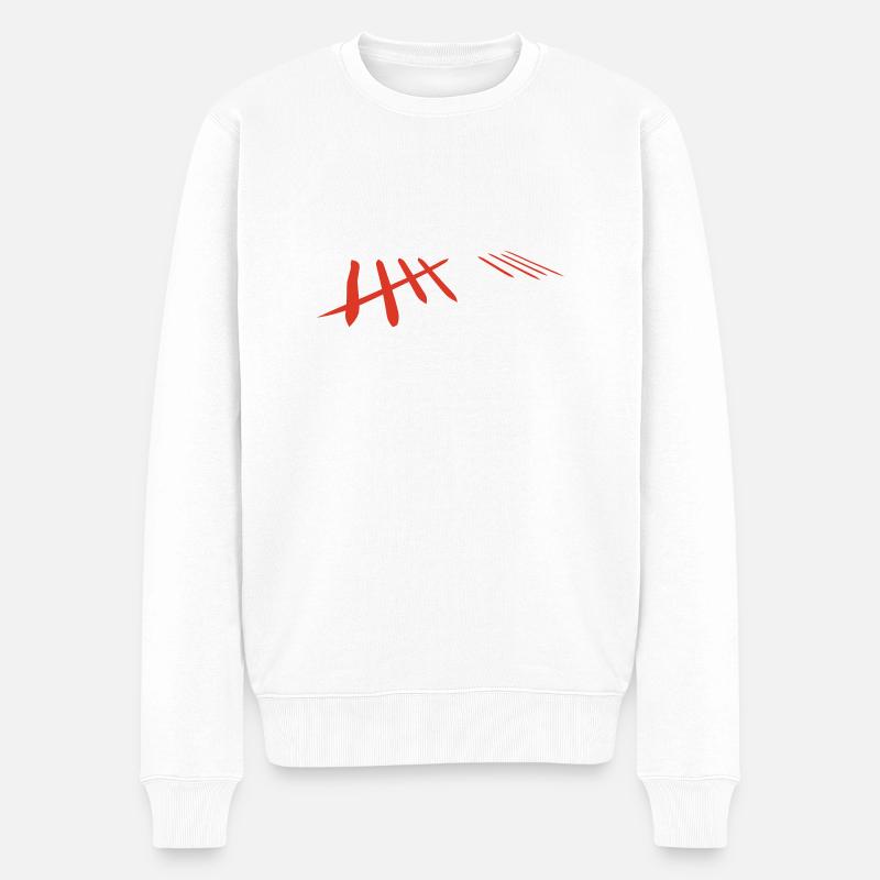 zählen - Männer Premium Bio Pullover - Weiß