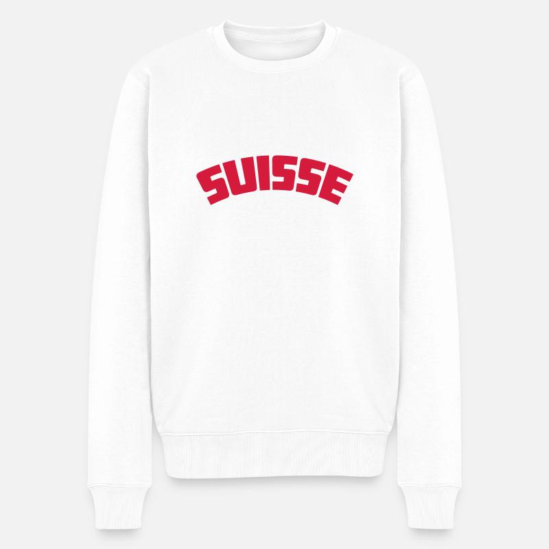 suisse - Männer Premium Bio Pullover - Weiß