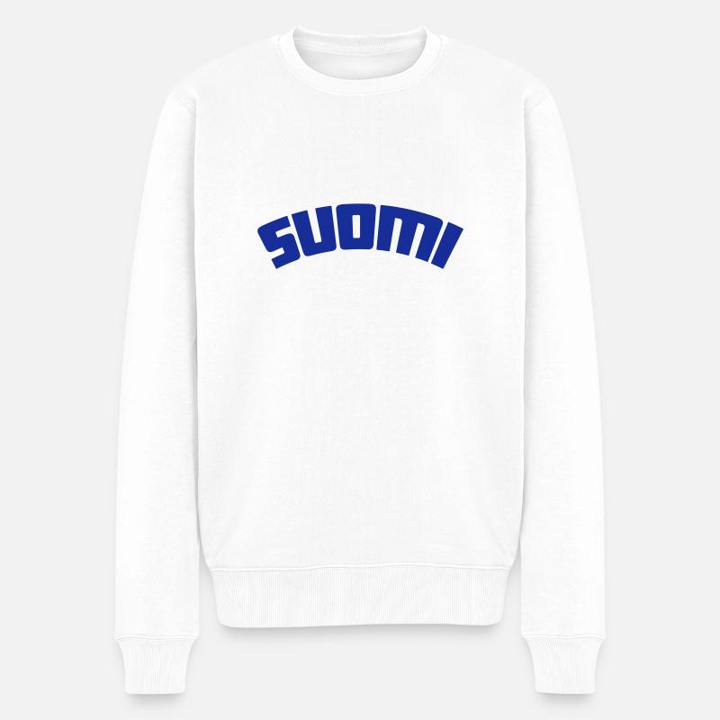 suomi Finnland - Männer Premium Bio Pullover - Weiß