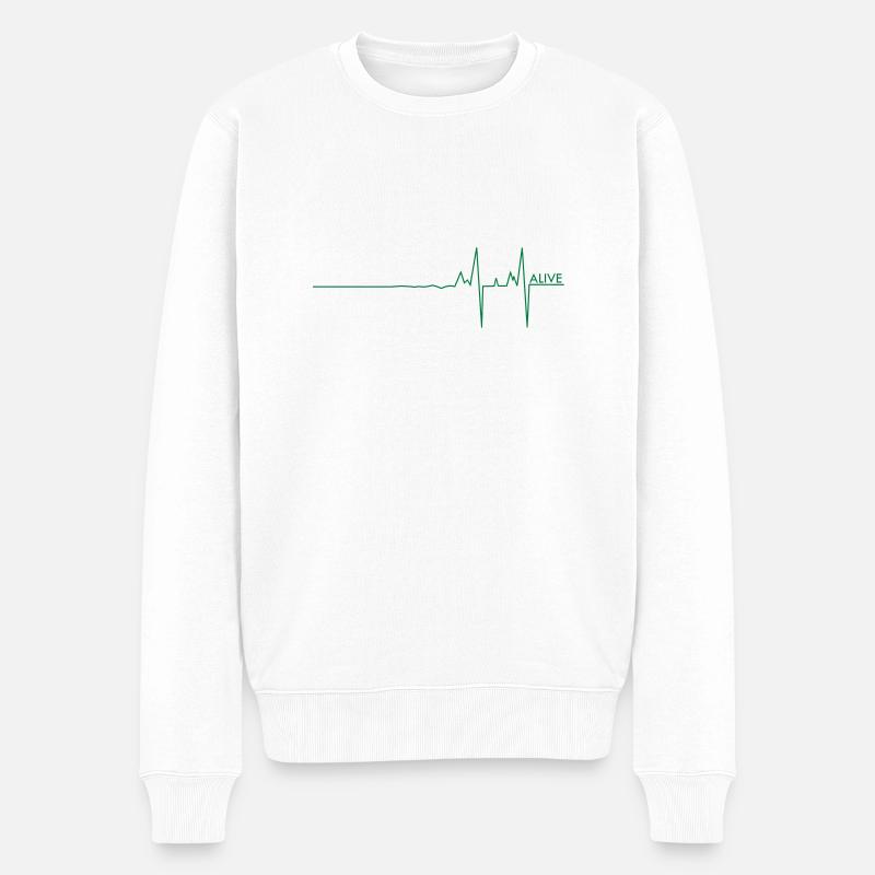 Alive pulse/UK - Men's Premium Organic Jumper - white