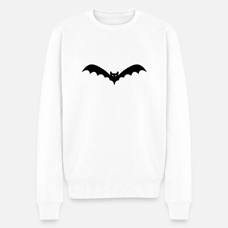 bat II 1c - Männer Premium Bio Pullover - Weiß