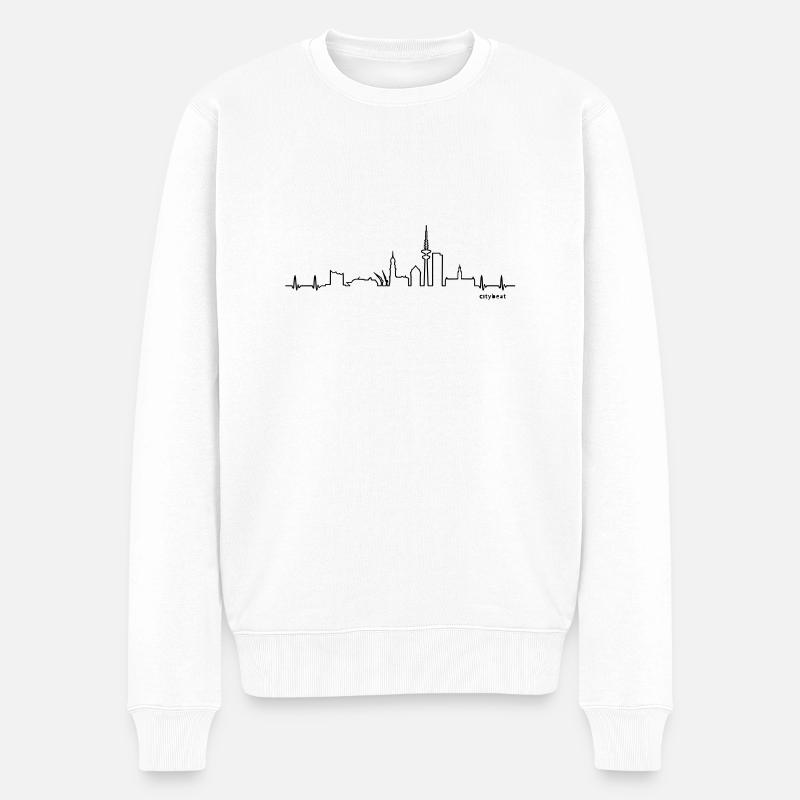 Citybeat Hamburg - Männer Premium Bio Pullover - Weiß