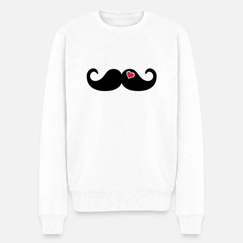 Mustache Barbe - Pull Premium bio Homme - blanc