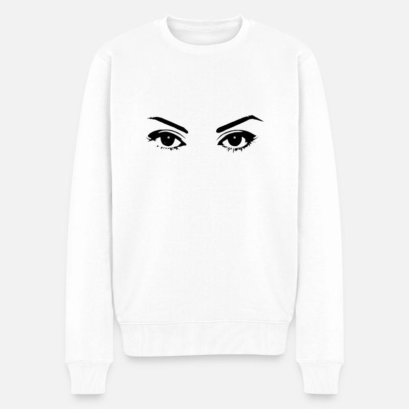 Augen - Männer Premium Bio Pullover - Weiß