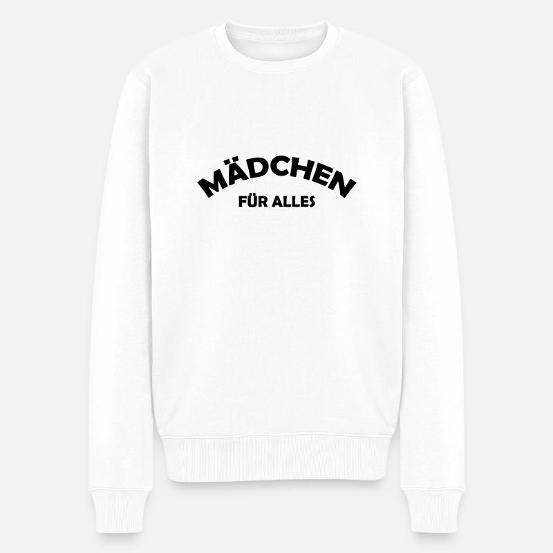 mädchen für alles - Männer Premium Bio Pullover - Weiß