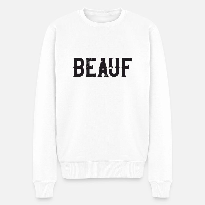 beauf - Pull Premium bio Homme - blanc