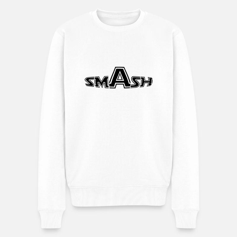 Noir - SMASH IT - Pull Premium bio Homme - blanc