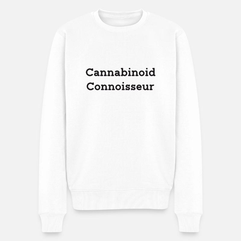 Cannabinoid connoisseur black - Männer Premium Bio Pullover - Weiß
