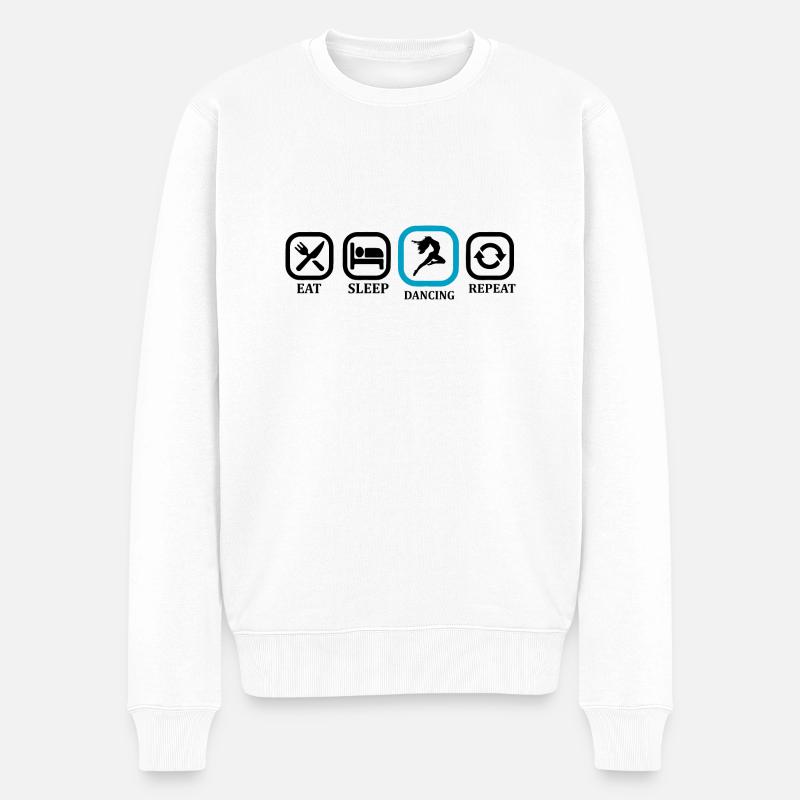 Dancing Dance Music - Männer Premium Bio Pullover - Weiß