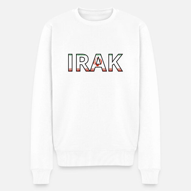Flagge des Irak - Männer Premium Bio Pullover - Weiß