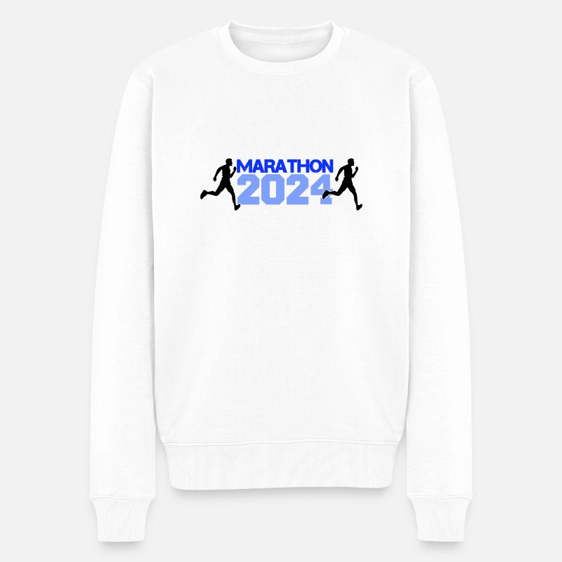 Marathon 2024 - Pull Premium bio Homme - blanc