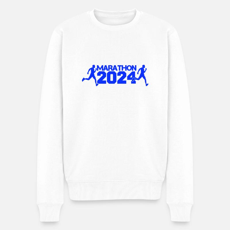 marathon 2024 - Männer Premium Bio Pullover - Weiß