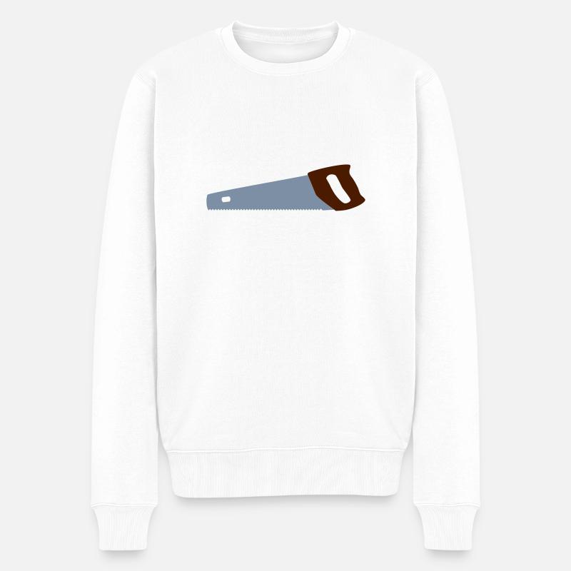 säge - Männer Premium Bio Pullover - Weiß