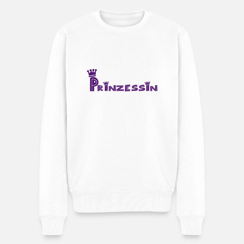 Prinzessin - Männer Premium Bio Pullover - Weiß