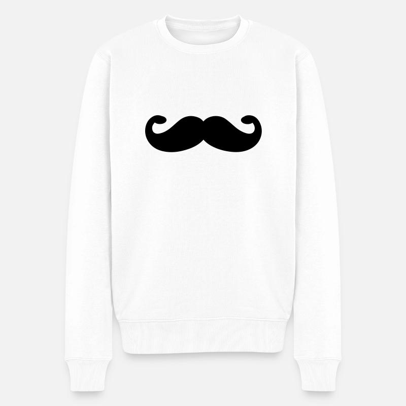 mustache - Pull Premium bio Homme - blanc