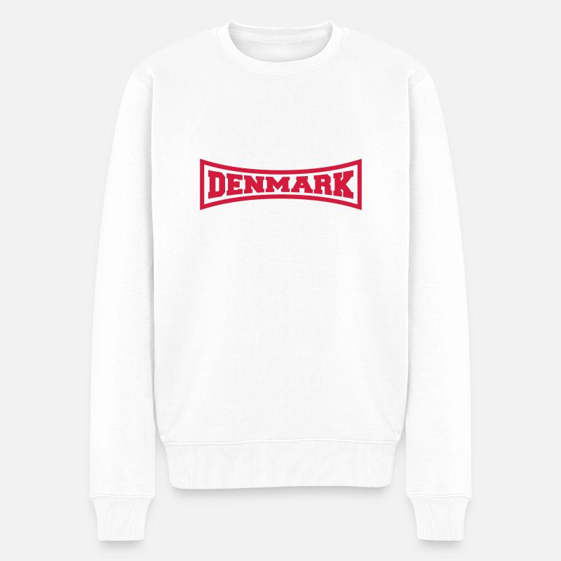 Denmark Danmark Logo - Pull Premium bio Homme - blanc