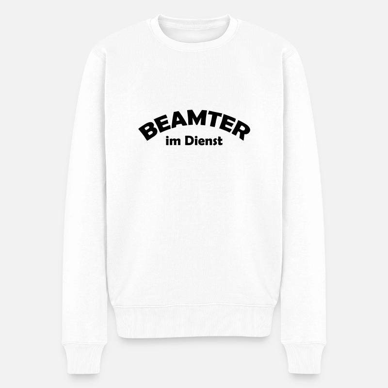 beamter im dienst - Männer Premium Bio Pullover - Weiß