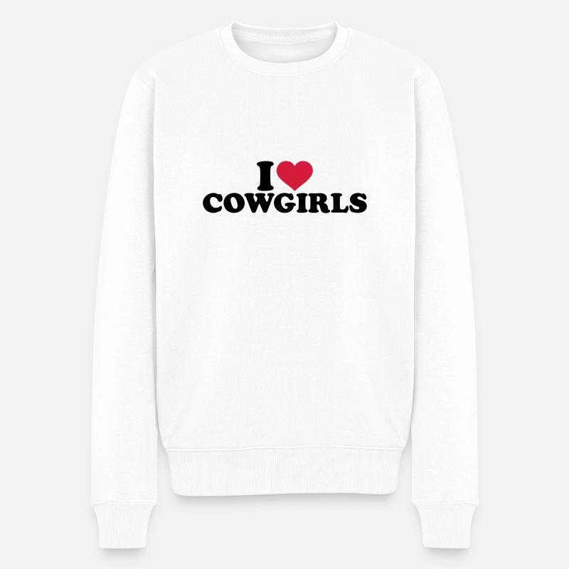 Cowboy - Männer Premium Bio Pullover - Weiß