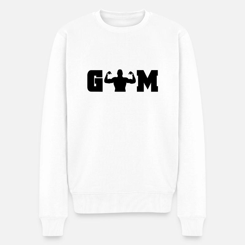 gym - Männer Premium Bio Pullover - Weiß