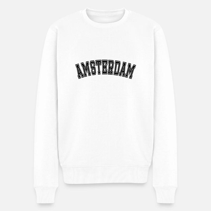 Conception AMSTERDAM - Pull Premium bio Homme - blanc