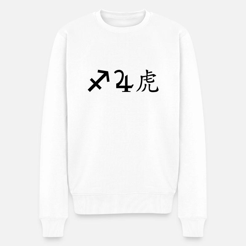 Sagittaire Jupiter Tigre - Pull Premium bio Homme - blanc