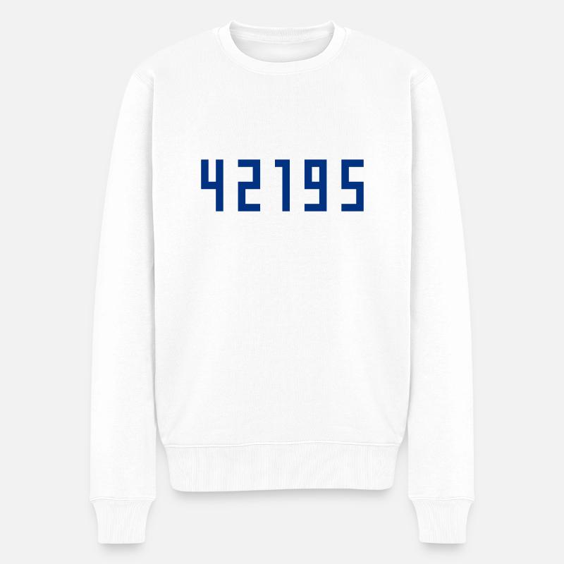 Marathon 42195 Meter - Männer Premium Bio Pullover - Weiß