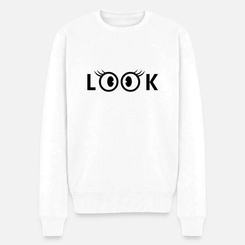 Look - Männer Premium Bio Pullover - Weiß