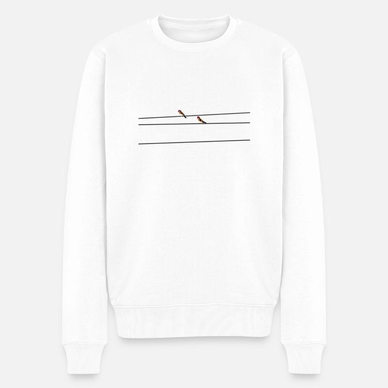 Krafttier Stieglitz - Männer Premium Bio Pullover - Weiß