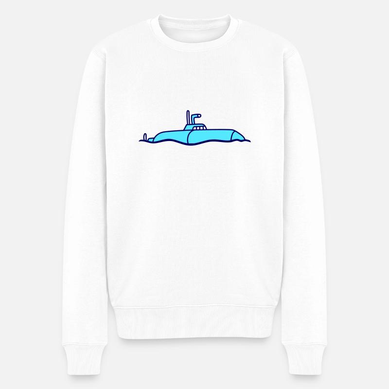 Aufgetauchtes U-Boot Wasseroberfläche Tauchgang - Männer Premium Bio Pullover - Weiß