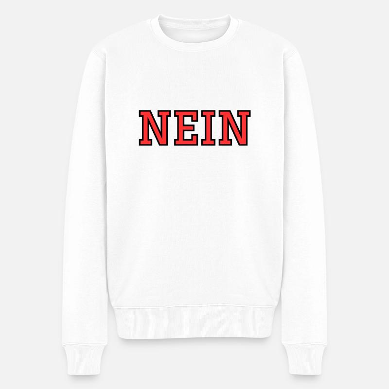 NEIN - Männer Premium Bio Pullover - Weiß
