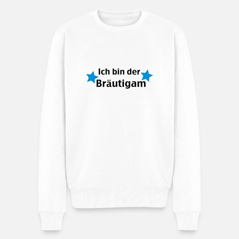 ich bin der bräutigam - Männer Premium Bio Pullover - Weiß