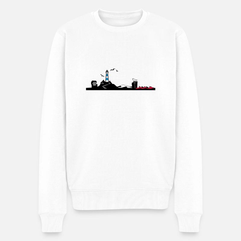 Silhouette mer du Nord - Pull Premium bio Homme - blanc