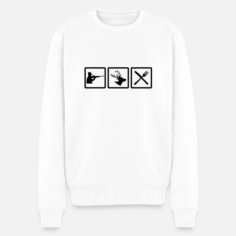 jagen jäger funshirt - Männer Premium Bio Pullover - Weiß