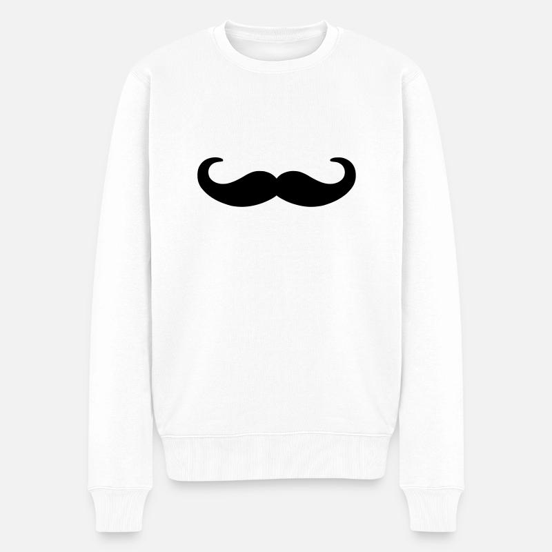 moustache - Pull Premium bio Homme - blanc