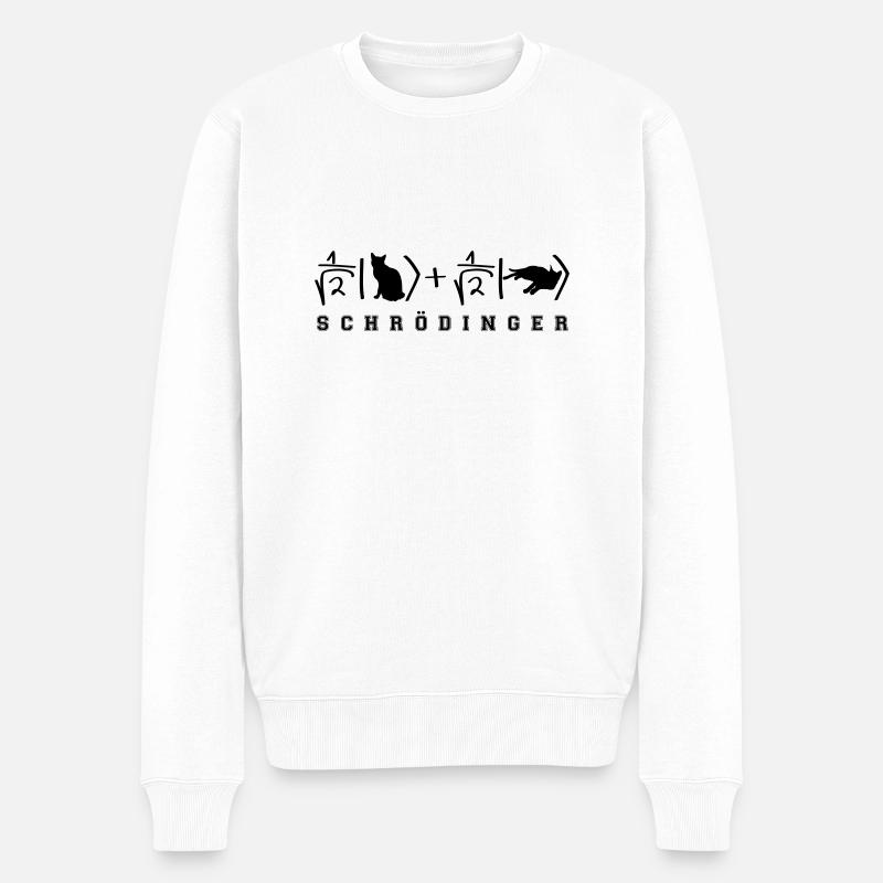 Schrödinger Katze - Männer Premium Bio Pullover - Weiß