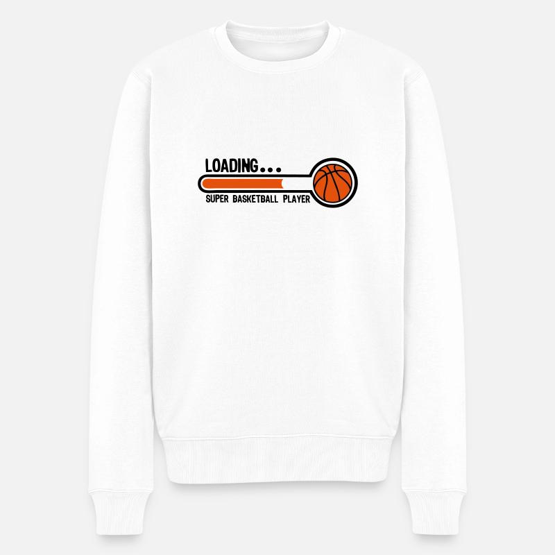Basketball Loading Superspieler - Männer Premium Bio Pullover - Weiß