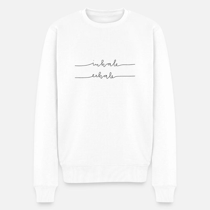 Inspire Expire - Pull Premium bio Homme - blanc