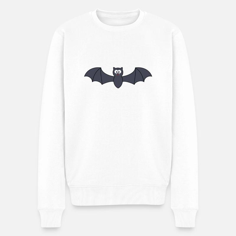 Fledermaus - Männer Premium Bio Pullover - Weiß