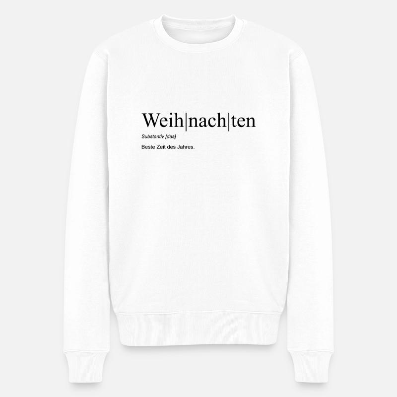 Definition „Weihnachten“ - Männer Premium Bio Pullover - Weiß