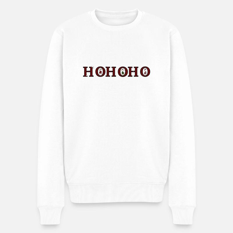 Weihnachten Wichtel - Männer Premium Bio Pullover - Weiß