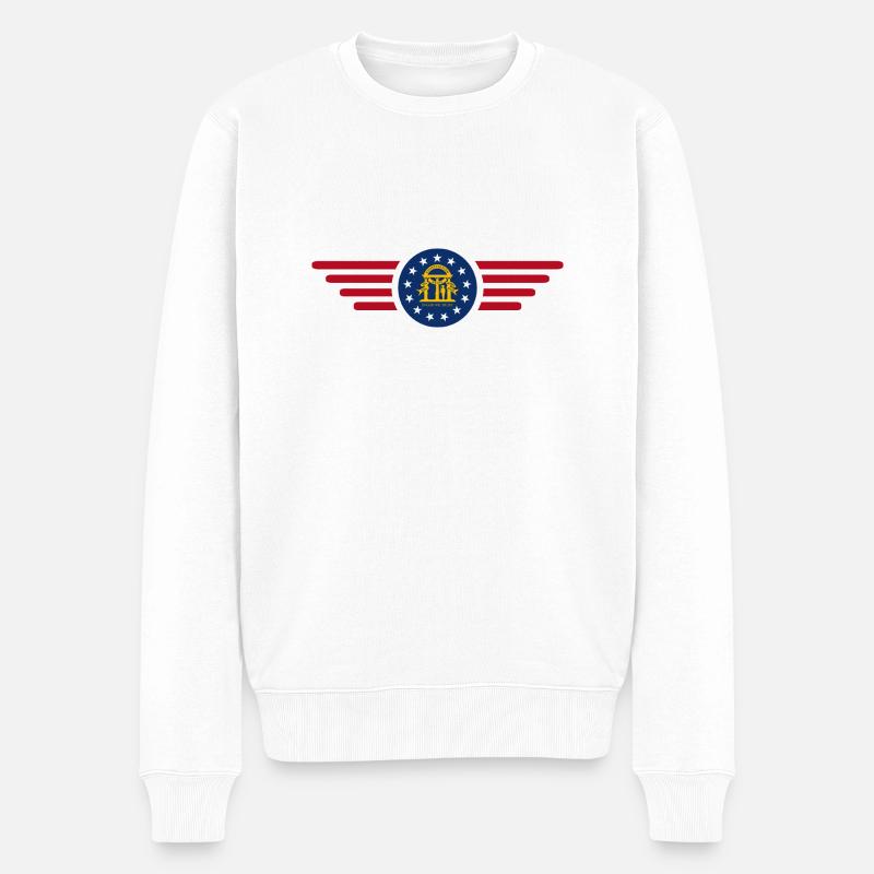 Georgia USA - Männer Premium Bio Pullover - Weiß