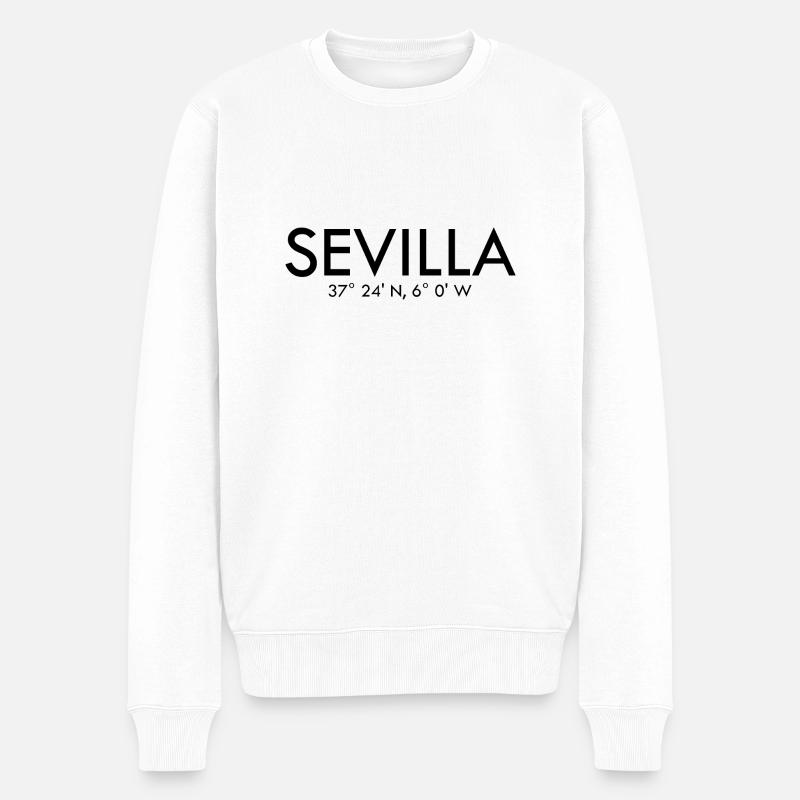 Sevilla - Spain - Coordinates Latitude Longitude - Men's Premium Organic Jumper - white