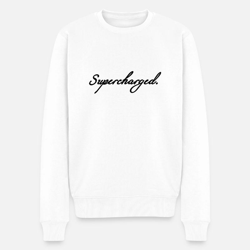 Supercharged - Männer Premium Bio Pullover - Weiß