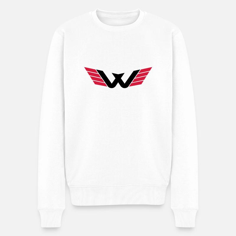 W Logo - Männer Premium Bio Pullover - Weiß