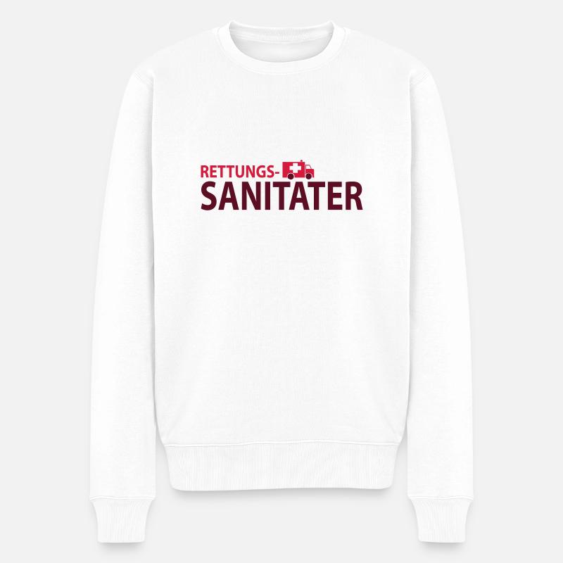 rettungssani2 - Männer Premium Bio Pullover - Weiß
