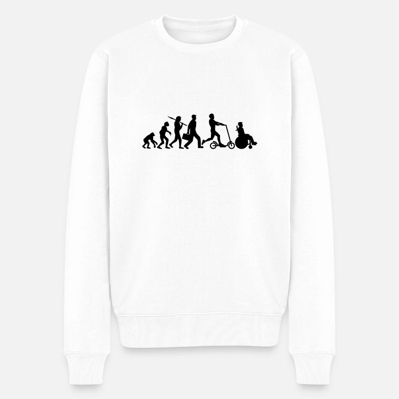 rollstuhl unfall schnell evolution e scoot - Männer Premium Bio Pullover - Weiß