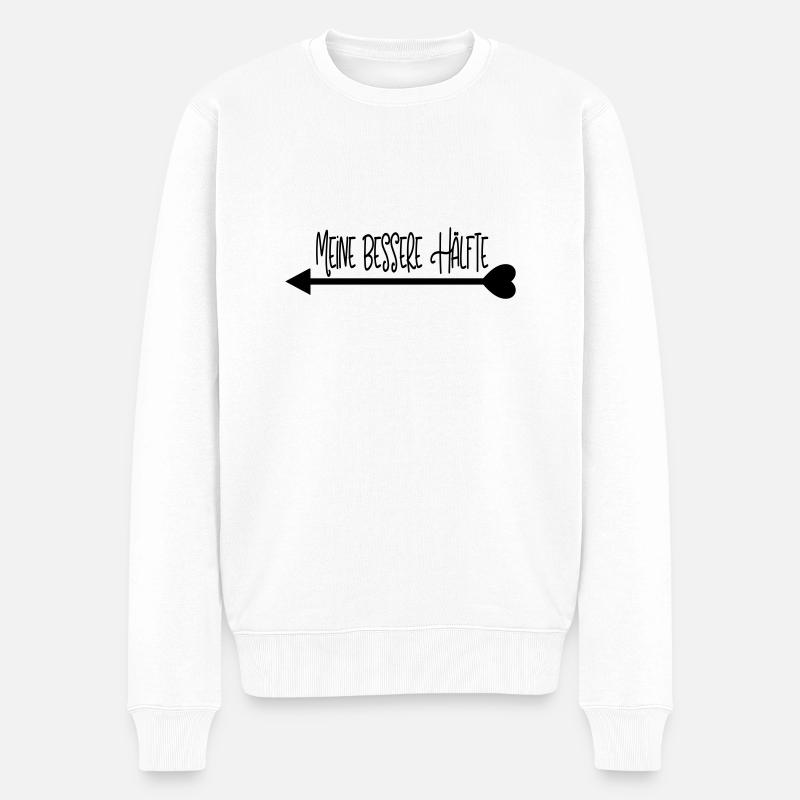 meine_bessere_haelfte_pfeil_links - Männer Premium Bio Pullover - Weiß